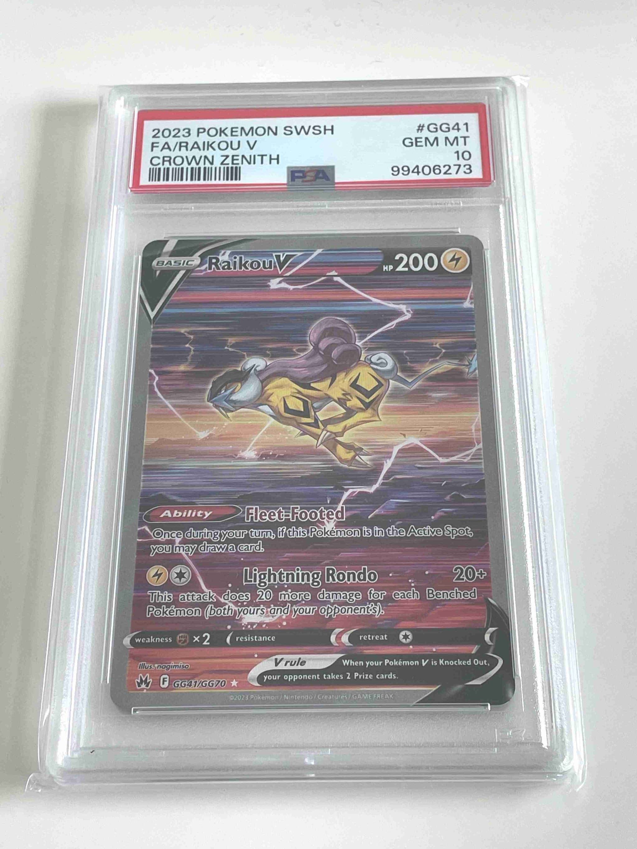 Raikou V Crown Zenith: Galarian Gallery GG41/GG70 PSA 10