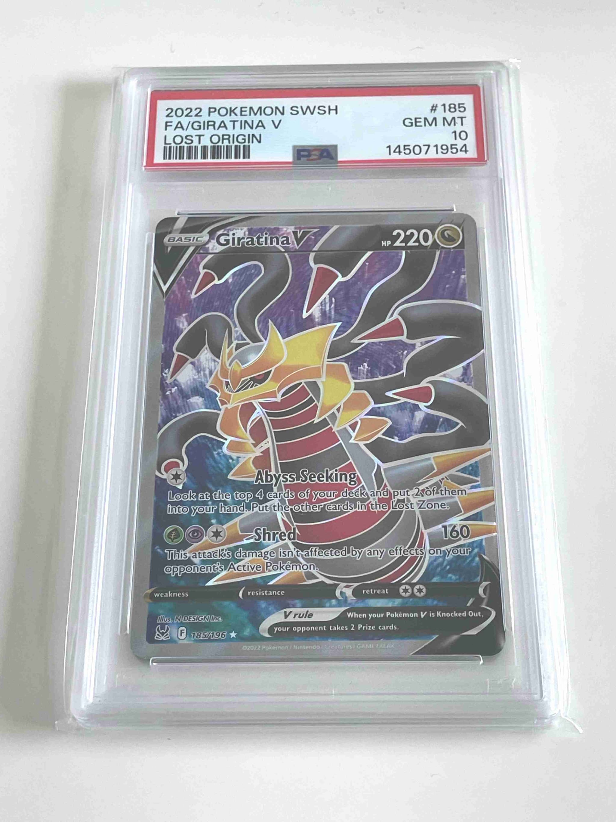 Giratina V Full Art Lost Origin 185/196 PSA 10