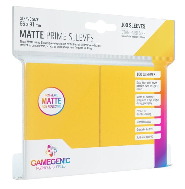 GameGenic Matte Prime Sleeve - Standard Size - Yellow (100-Pack)