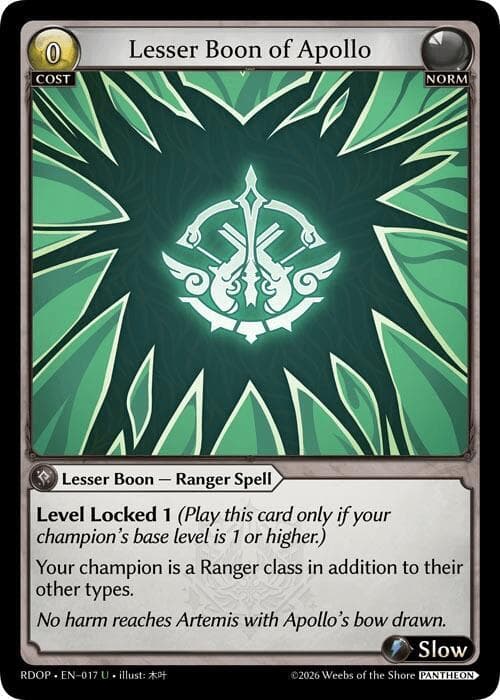 Lesser Boon of Apollo
