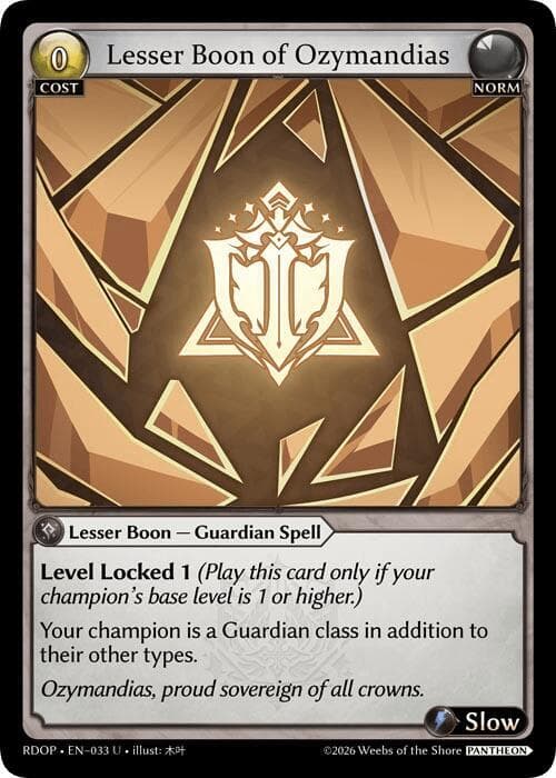 Lesser Boon of Ozymandias